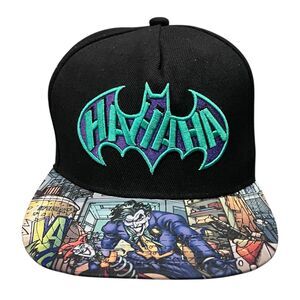 DC Comics Batman Ha Ha Ha The Joker Black Hat Cap Snap Back